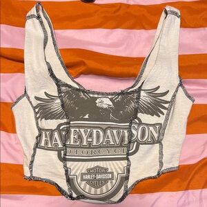 Harley-Davidson Cream and Black Tank Top